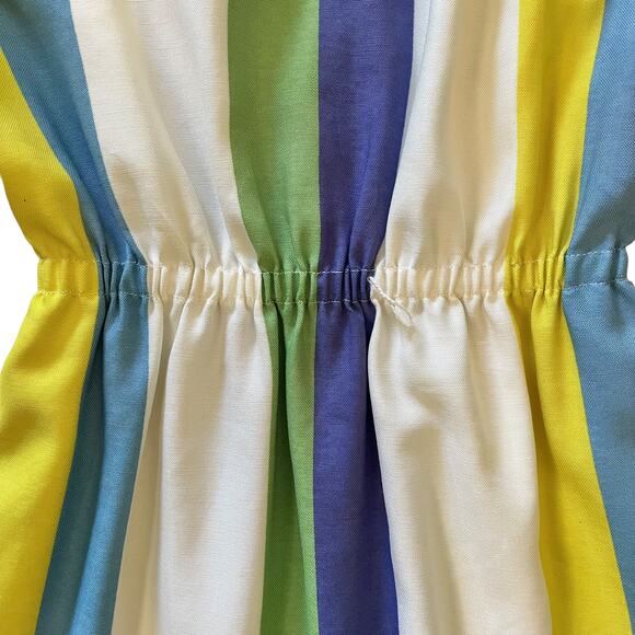 Vintage Stacy Ames 1960s Striped Sleeveless Belted Knee-Length Sheath Dress - Picture 7 of 10